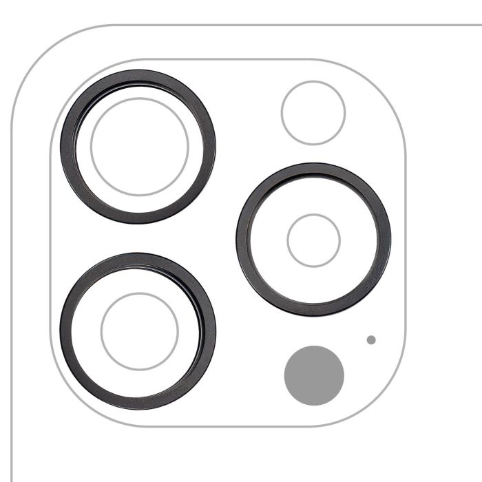 Rückkamera Ring nur für iPhone 15 Pro (Titan Schwarz) (3-teiliges Set)