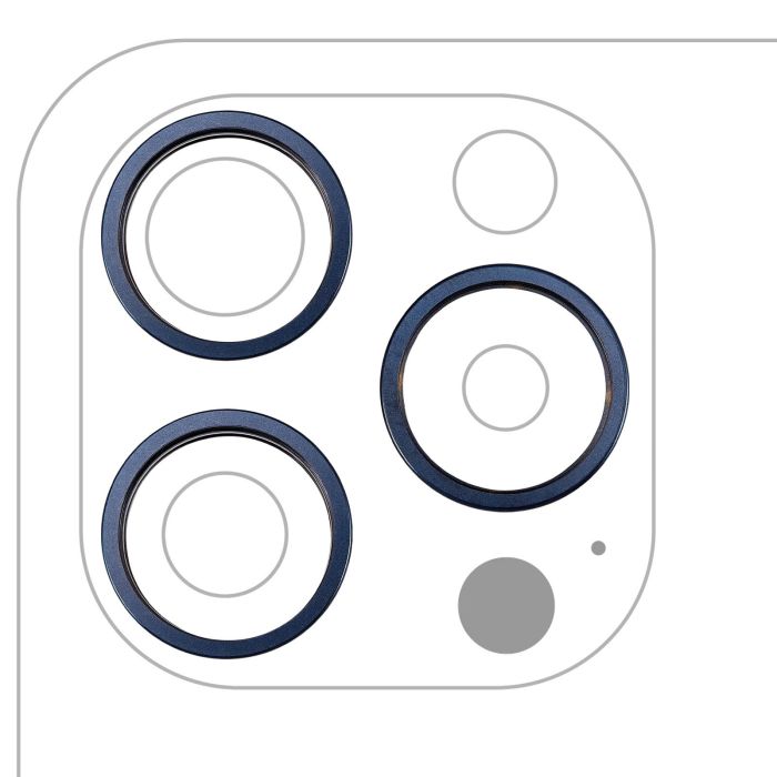 Rückkamera Ring nur für iPhone 15 Pro (Titan Blau) (3-teiliges Set)