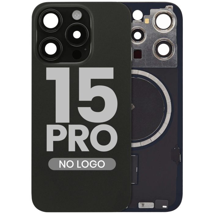 Rückglas mit MagSafe-Magnet für iPhone 15 Pro (Aftermarket) (Titan Schwarz)
