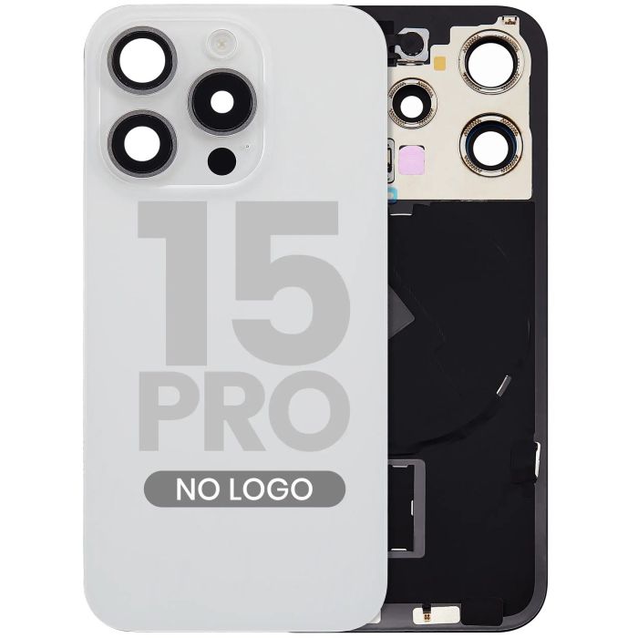 Rückglas mit MagSafe-Magnet, NFC & Blitz-Flex für iPhone 15 Pro (Titan Weiß)