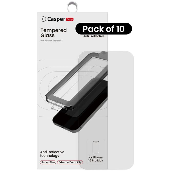 Casper Snap Displayschutzglas für iPhone 16 Pro Max (AR Clear) (AR Clear)