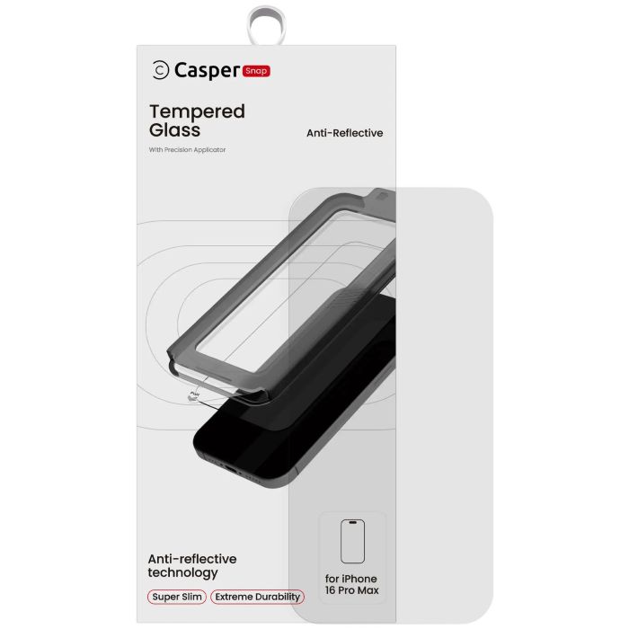 Casper Snap Displayschutzglas für iPhone 16 Pro Max (AR Clear)