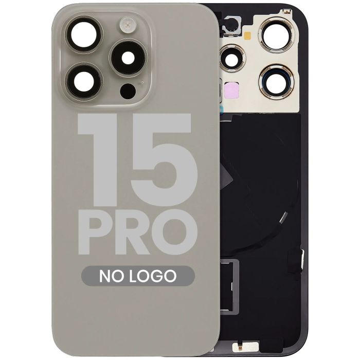 Rückglas mit MagSafe-Magnet, NFC & Blitz-Flex für iPhone 15 Pro (Titan Natur)