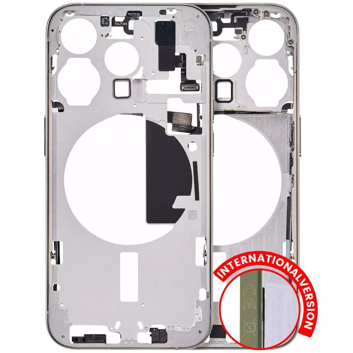 Mittelrahmen mit Power- und Lautstärketasten für iPhone 15 Pro (Titan Natur)
