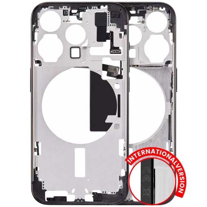 Mittelrahmen mit Power- und Lautstärketasten für iPhone 15 Pro (Titan Schwarz)