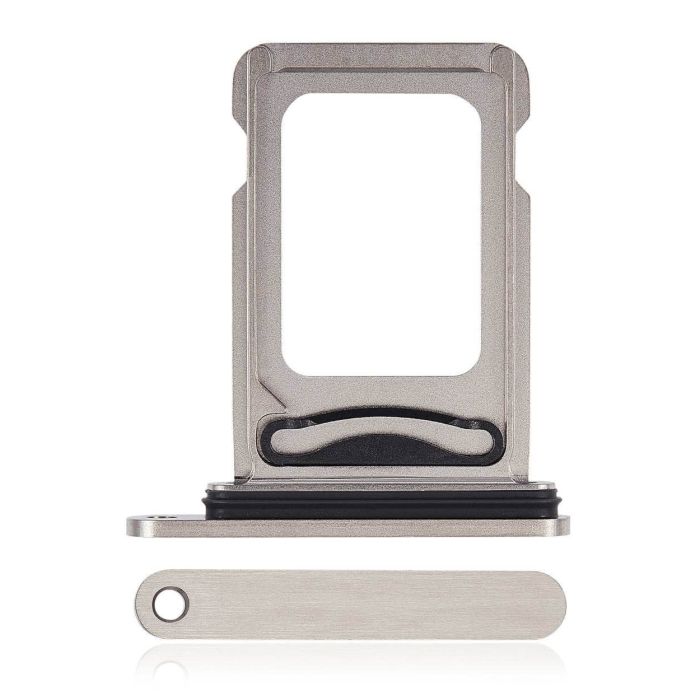 SIM-Kartenschacht Dual für iPhone 15 Pro/ 15 Pro Max (Titan Weiß)