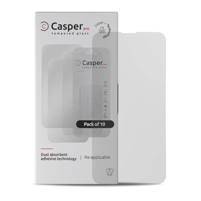 Casper Pro Displayschutzglas für iPhone 15 Plus (10er Pack) (Matt)