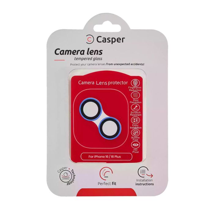 Casper Kameraschutz für iPhone 16/ 16 Plus (Ultramarin) (Transparent)