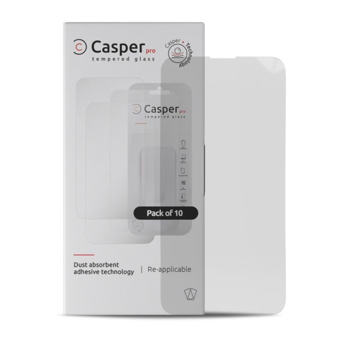 Casper Pro Displayschutzglas für iPhone 15 (10er Pack) (Transparent)