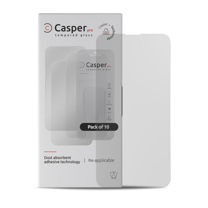 Casper Pro Displayschutzglas für iPhone 15 (10er Pack) (Matt)