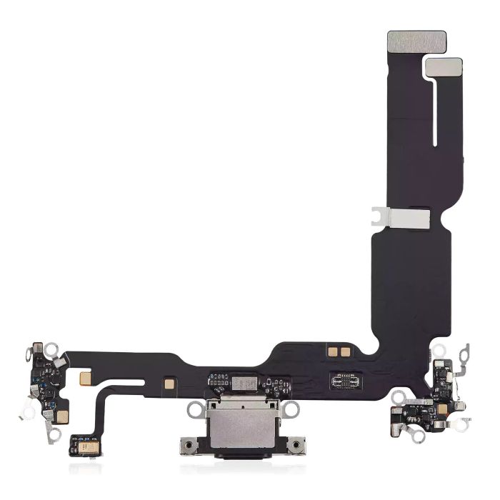Ladebuchse Flexkabel für iPhone 15 Plus (Aftermarket Plus) (Schwarz)