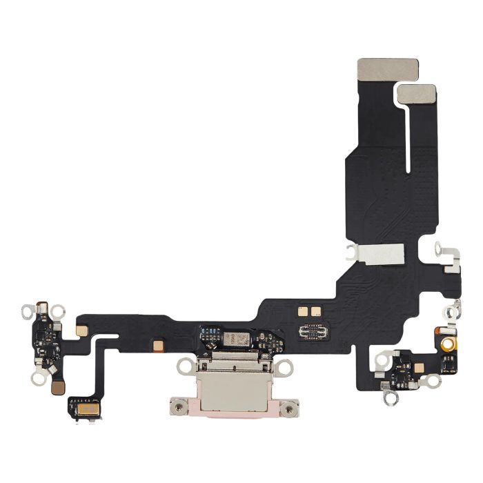 Ladebuchse Flexkabel für iPhone 15 (Aftermarket Plus) (Pink)