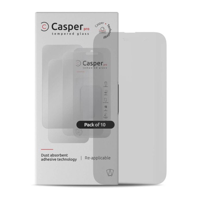 Casper Pro Displayschutzglas für iPhone 15 Pro Max (10er Pack) (Matt)