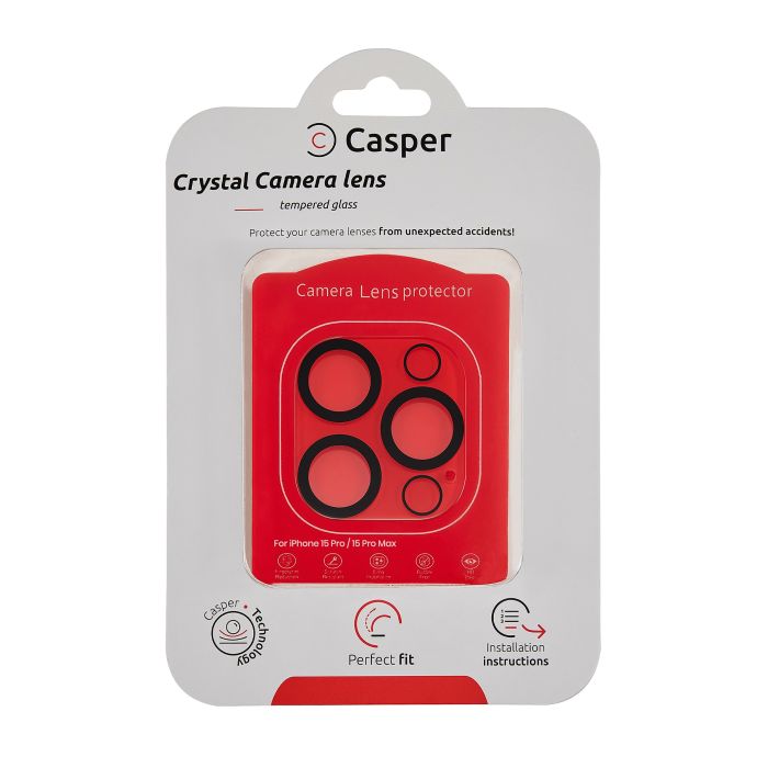 Casper Kameraschutz für iPhone 15 Pro/ 15 Pro Max (Crystal Full Abdeckung)