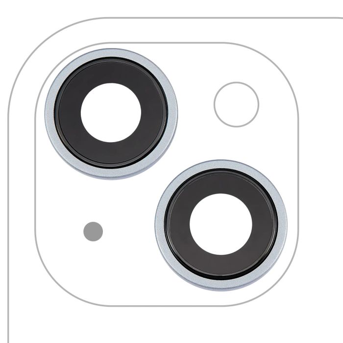 Rückkamera-Linse mit Halterung & Rahmen für iPhone 15/ 15 Plus (Blau)