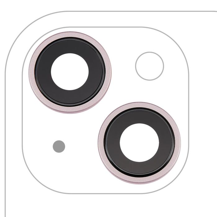 Rückkamera-Linse mit Halterung & Rahmen für iPhone 15/ 15 Plus (Pink)