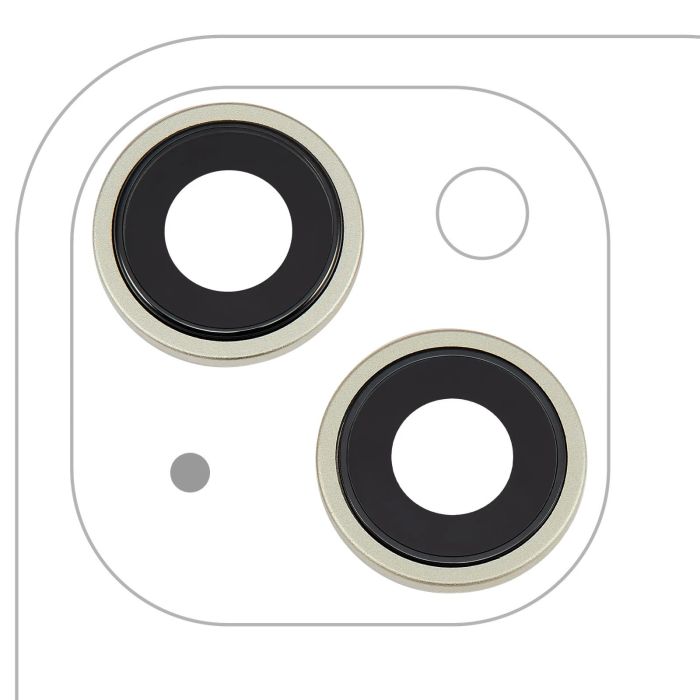 Rückkamera-Linse mit Halterung & Rahmen für iPhone 15/ 15 Plus (Gelb)