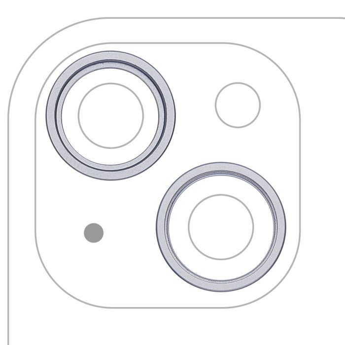 Rückkamera Ring nur für iPhone 15/ 15 Plus (2-teiliges Set) (Blau) (10er Pack)
