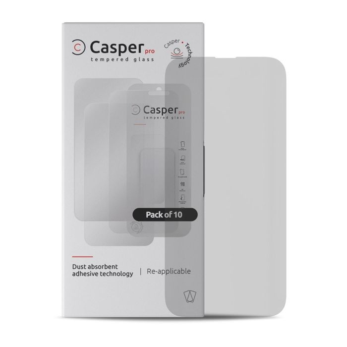 Casper Pro Displayschutzglas für iPhone 15 Pro (10er Pack) (Matt)