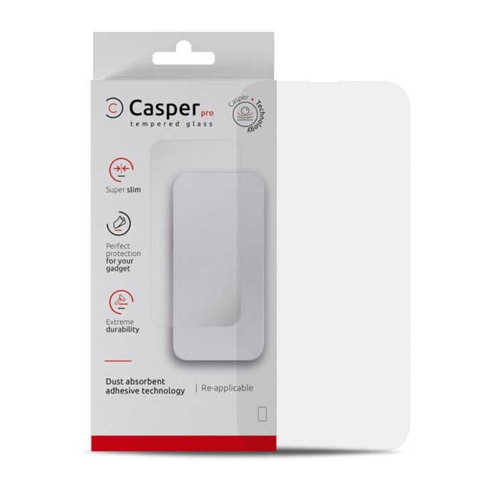 Casper Pro Displayschutzglas für iPhone 15 Pro (Retail-Verpackung) (Transparent)