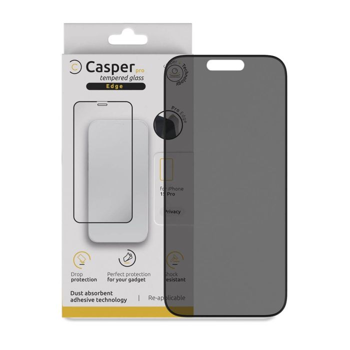 Casper Pro Rand Displayschutzglas für iPhone 15 Pro (Privacy)