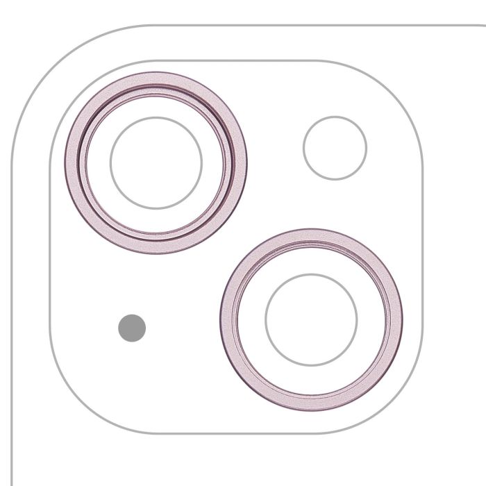 Rückkamera Ring nur für iPhone 15/ 15 Plus (2-teiliges Set) (Pink) (10er Pack)