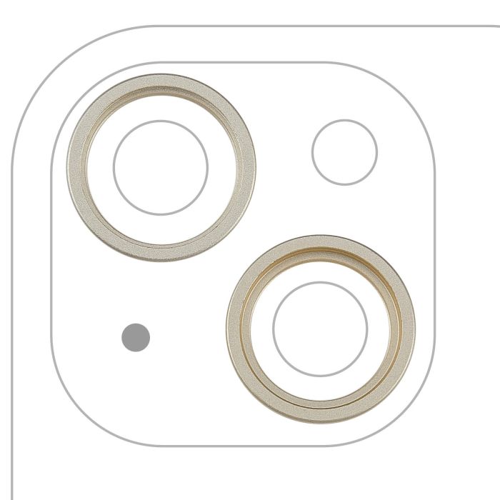 Rückkamera Ring nur für iPhone 15/ 15 Plus (2-teiliges Set) (Gelb) (10er Pack)