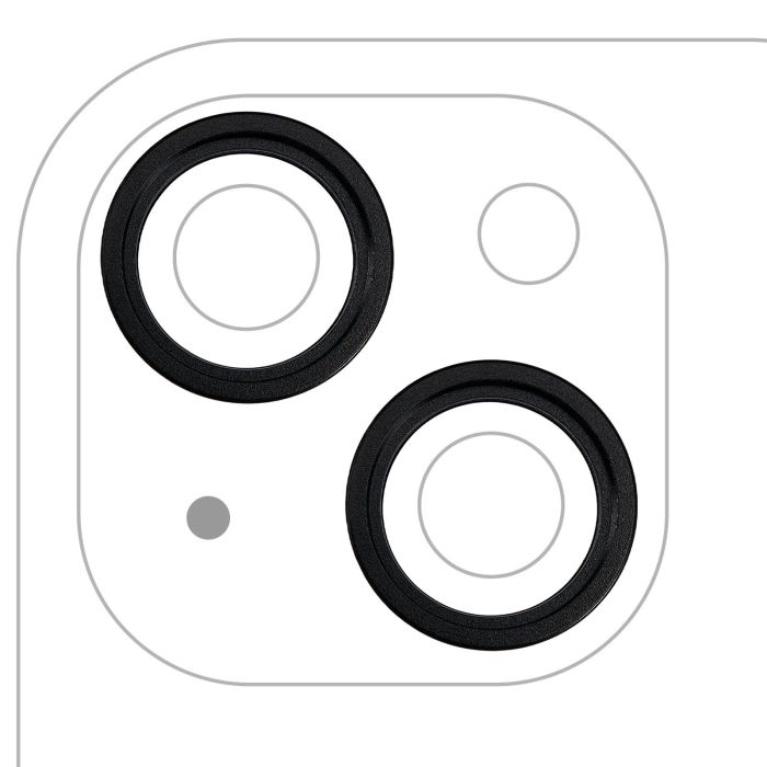 Rückkamera Ring nur für iPhone 15/ 15 Plus (Schwarz) (2-teiliges Set)