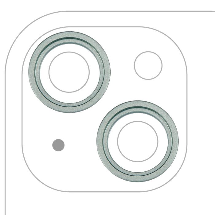 Rückkamera Ring nur für iPhone 15/ 15 Plus (Grün) (2-teiliges Set)