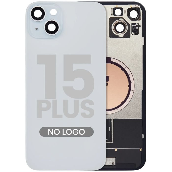 Rückglas mit MagSafe-Magnet für iPhone 15 Plus (Aftermarket) (Blau) (ohne Logo)
