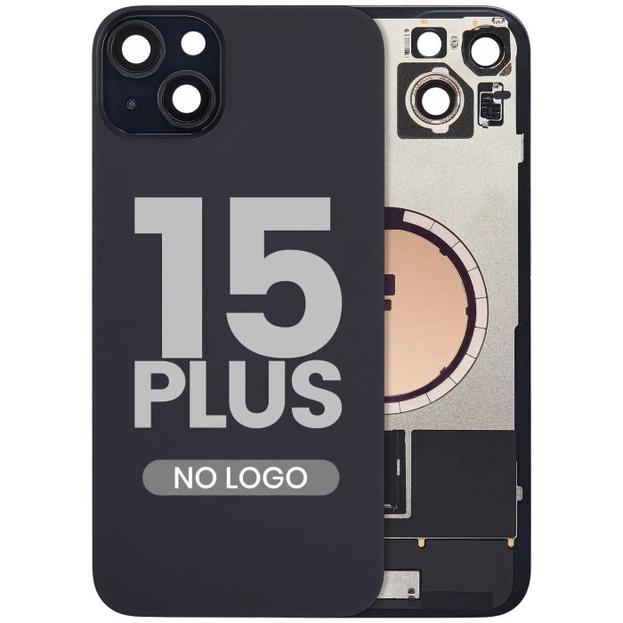 Rückglas mit MagSafe-Magnet für iPhone 15 Plus (Aftermarket) (Schwarz)