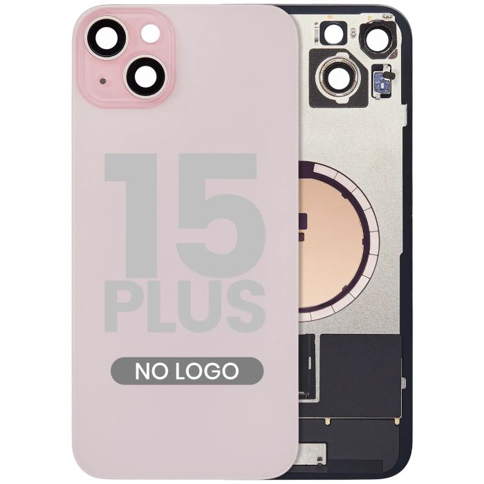 Rückglas mit MagSafe-Magnet für iPhone 15 Plus (Aftermarket) (Pink) (ohne Logo)