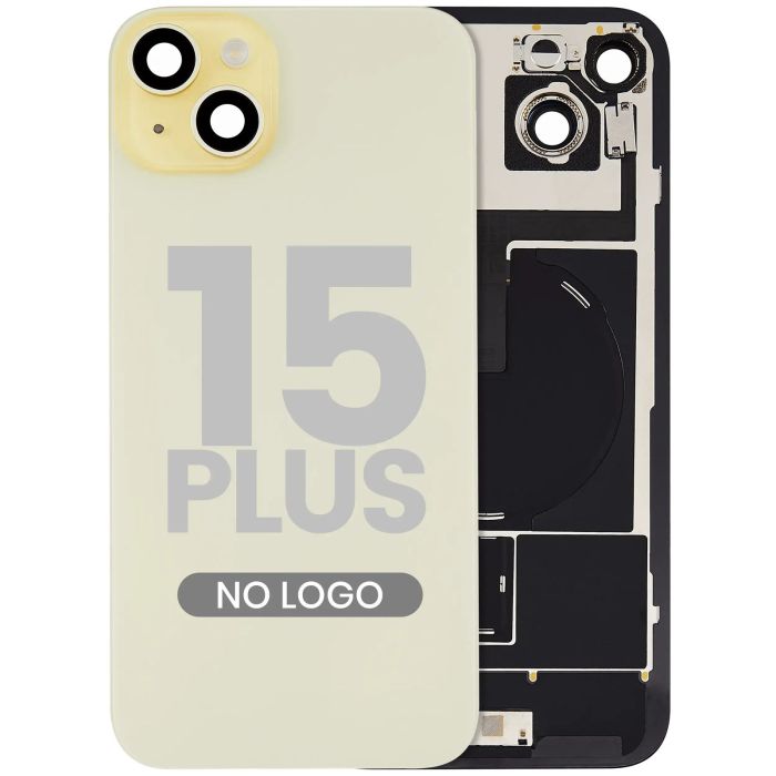 Rückglas mit MagSafe-Magnet, NFC & Blitz-Flex für iPhone 15 Plus (Gelb)