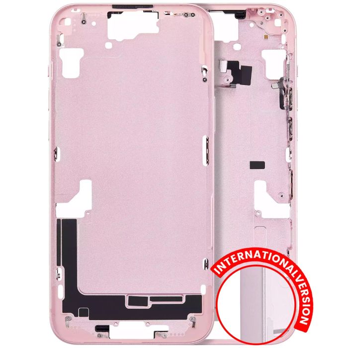 Mittelrahmen mit Power- und Lautstärketasten für iPhone 15 Plus (Pink)