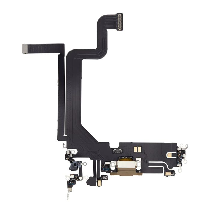 Ladebuchse Flexkabel für iPhone 14 Pro Max (Aftermarket Plus) (Gold)