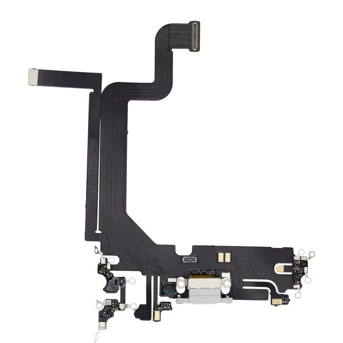 Ladebuchse Flexkabel für iPhone 14 Pro Max (Aftermarket Plus) (Silber)