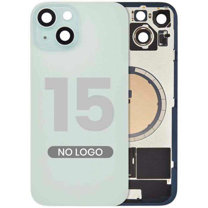 Rückglas mit MagSafe-Magnet für iPhone 15 (Aftermarket) (Grün) (ohne Logo)