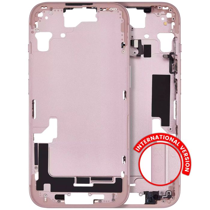 Mittelrahmen mit Power- und Lautstärketasten für iPhone 15 (Pink)