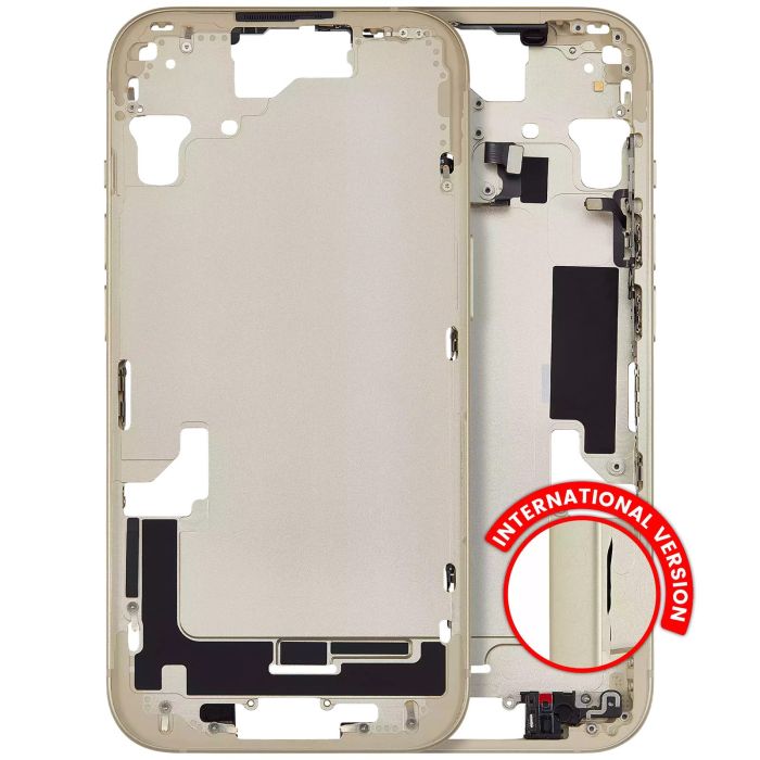 Mittelrahmen mit Power- und Lautstärketasten für iPhone 15 (Gelb)