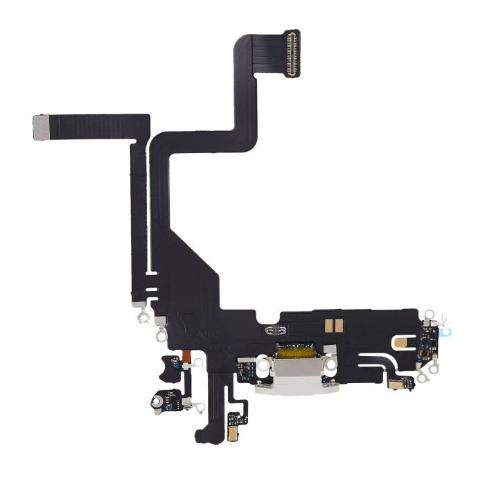 Ladebuchse Flexkabel für iPhone 14 Pro (Aftermarket Plus) (Silber)