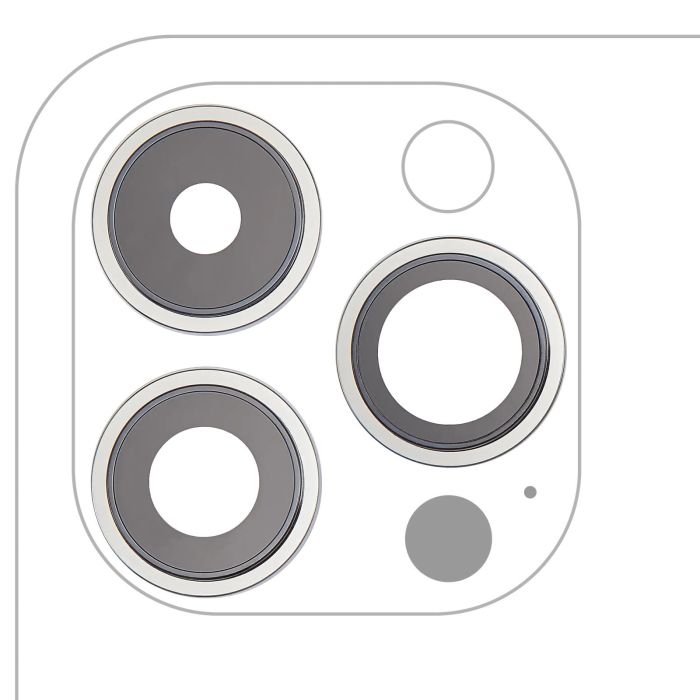 Rückkamera-Linse mit Halterung & Rahmen für iPhone 14 Pro/ 14 Pro Max (Silber)