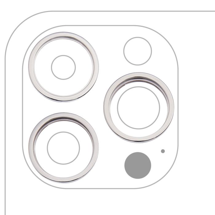 Rückkamera Ring nur für iPhone 14 Pro/ 14 Pro Max (3-teiliges Set) (Silber)