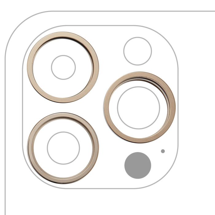 Rückkamera Ring nur für iPhone 14 Pro/ 14 Pro Max (3-teiliges Set) (Gold)