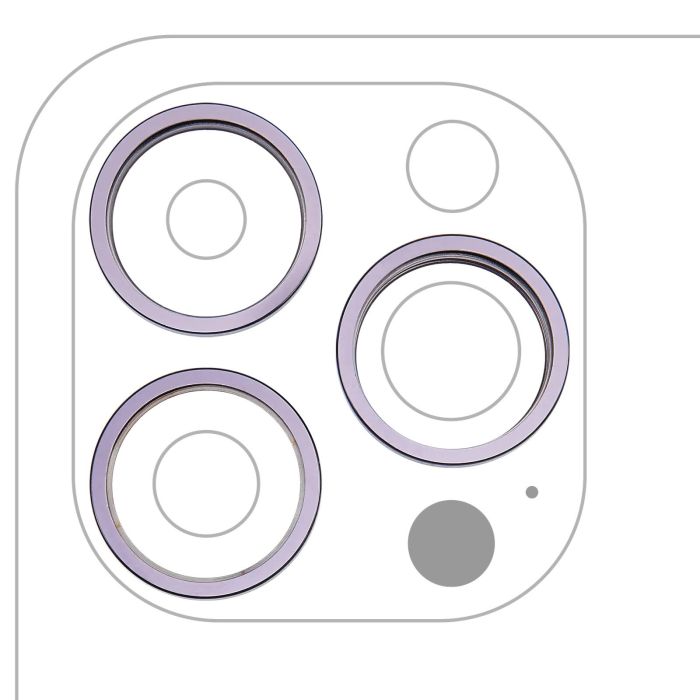 Rückkamera Ring nur für iPhone 14 Pro/ 14 Pro Max (Dunkellila) (3-teiliges Set)