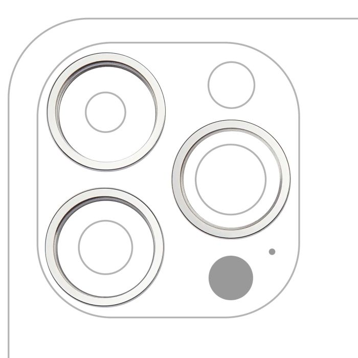 Rückkamera Ring nur für iPhone 14 Pro/ 14 Pro Max (Silber) (3-teiliges Set)