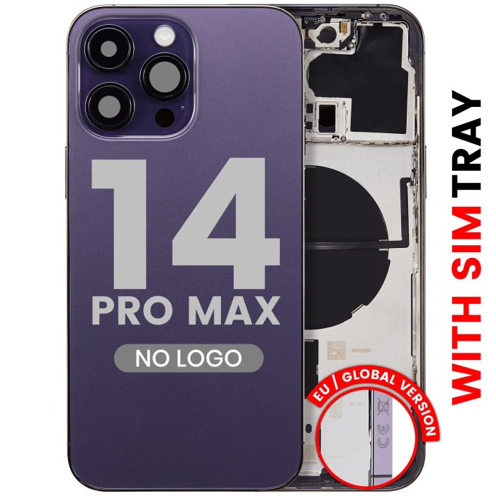 Rückgehäuse mit Kleinteilen für iPhone 14 Pro Max (Dunkellila)
