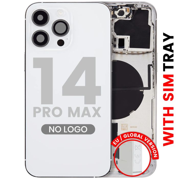 Rückgehäuse mit Kleinteilen für iPhone 14 Pro Max (Aftermarket Plus) (Silber)
