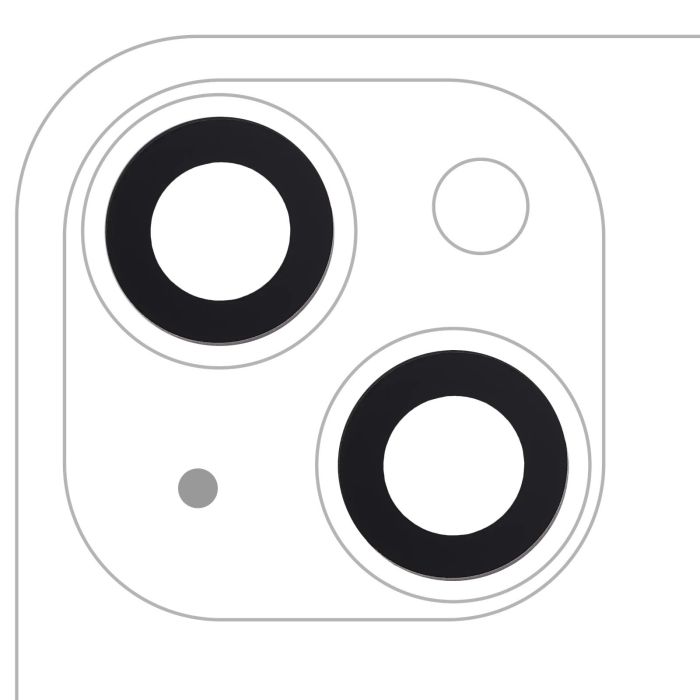 Rückkamera-Linse (nur Glas) mit Kleber für iPhone 14/ 14 Plus/ 15/ 15 Plus
