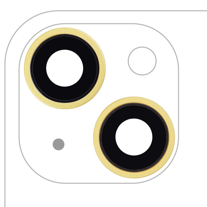 Rückkamera-Linse mit Halterung & Rahmen für iPhone 14/ 14 Plus (Gelb)