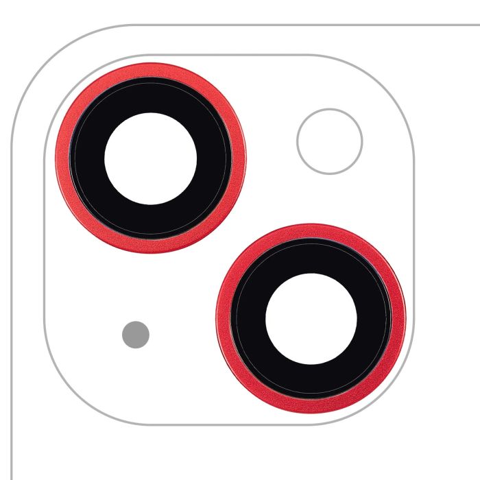 Rückkamera-Linse mit Halterung & Rahmen für iPhone 14/ 14 Plus (Rot)